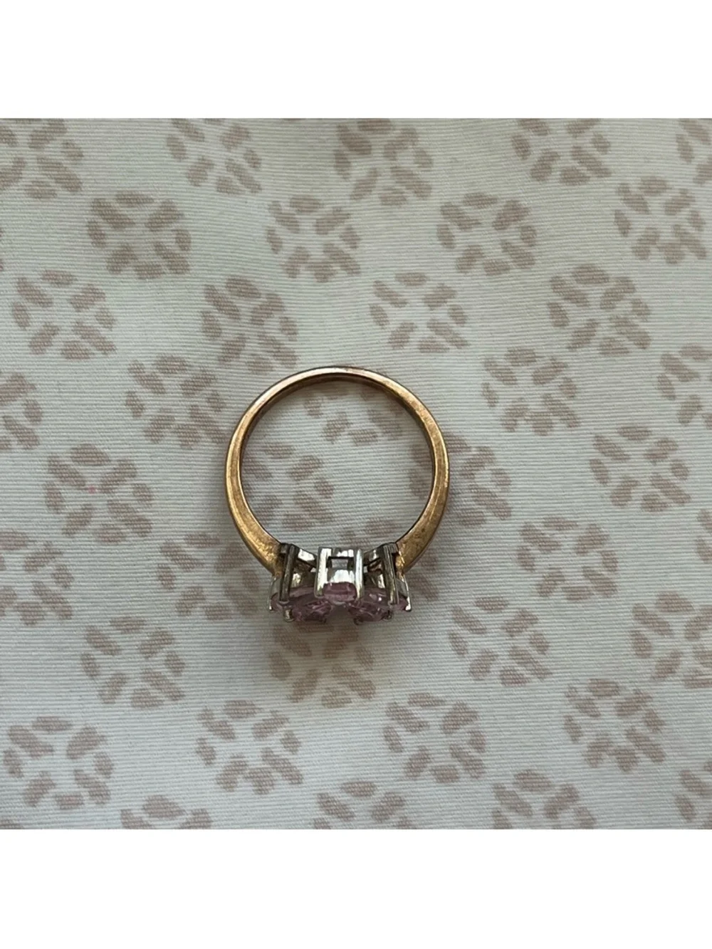 Delicate Pink Flower Crystal Ring - Women Jewelry